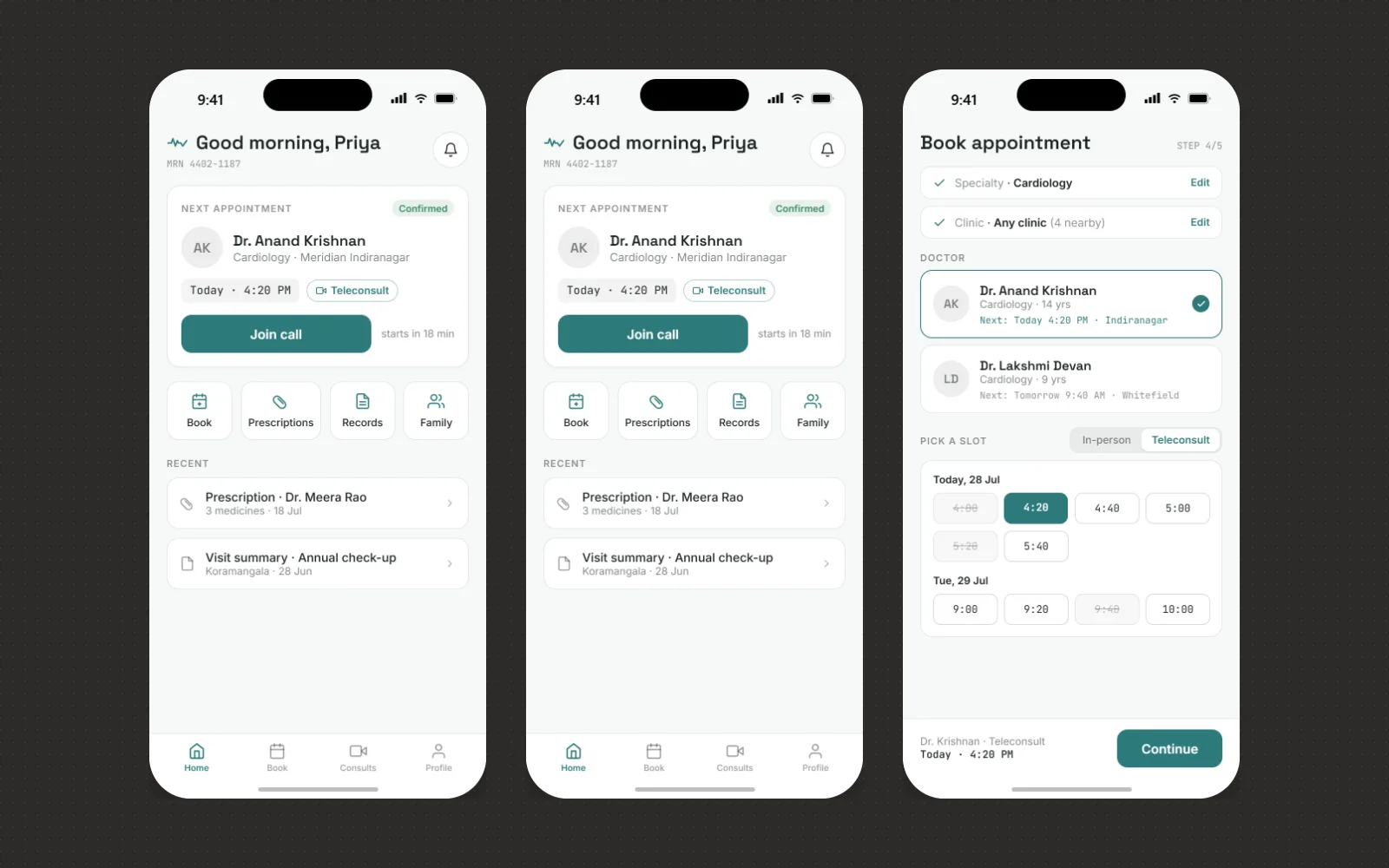 CarePath interface