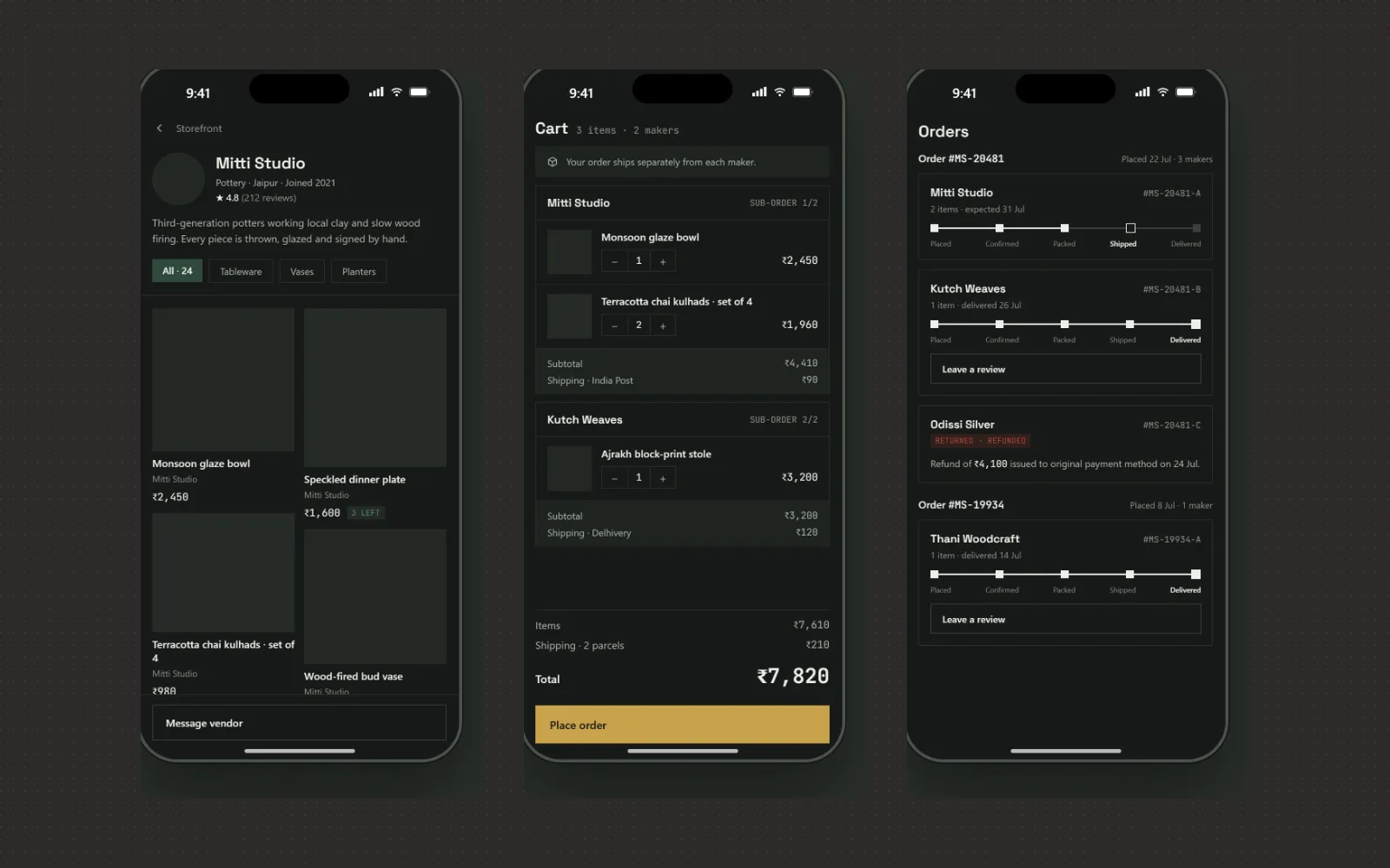 Marketspace interface